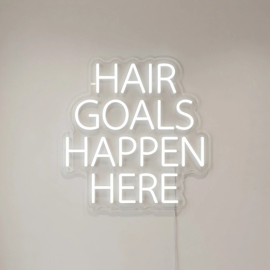 Hair Goals Happen Here LED Neon Sign - Shineneon