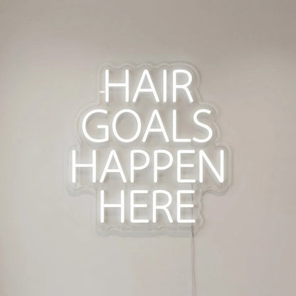 Hair Goals Happen Here LED Neon Sign - Shineneon
