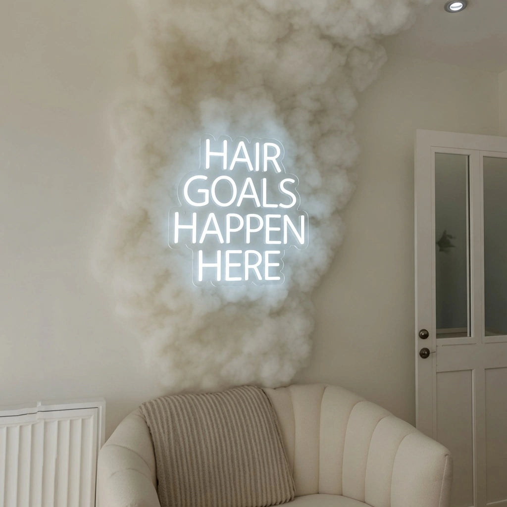 Hair Goals Happen Here LED Neon Sign Wall Neon Sign - 01 Original Product Image
