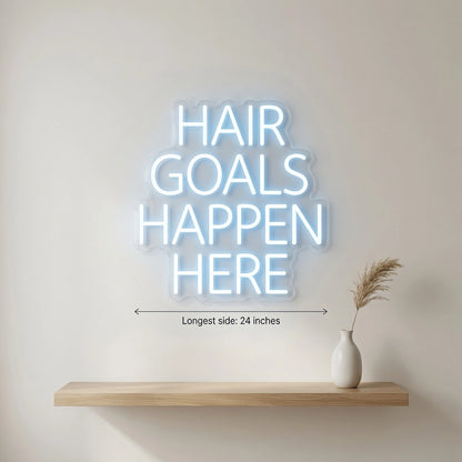 Hair Goals Happen Here LED Neon Sign Wall Neon Sign - 04 Size Image