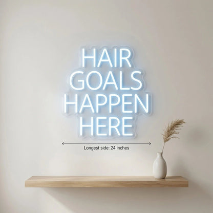 Hair Goals Happen Here LED Neon Sign Wall Neon Sign - Shineneon