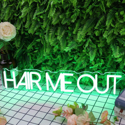 Hair Me Out Green Led Neon Sign | Shineneon