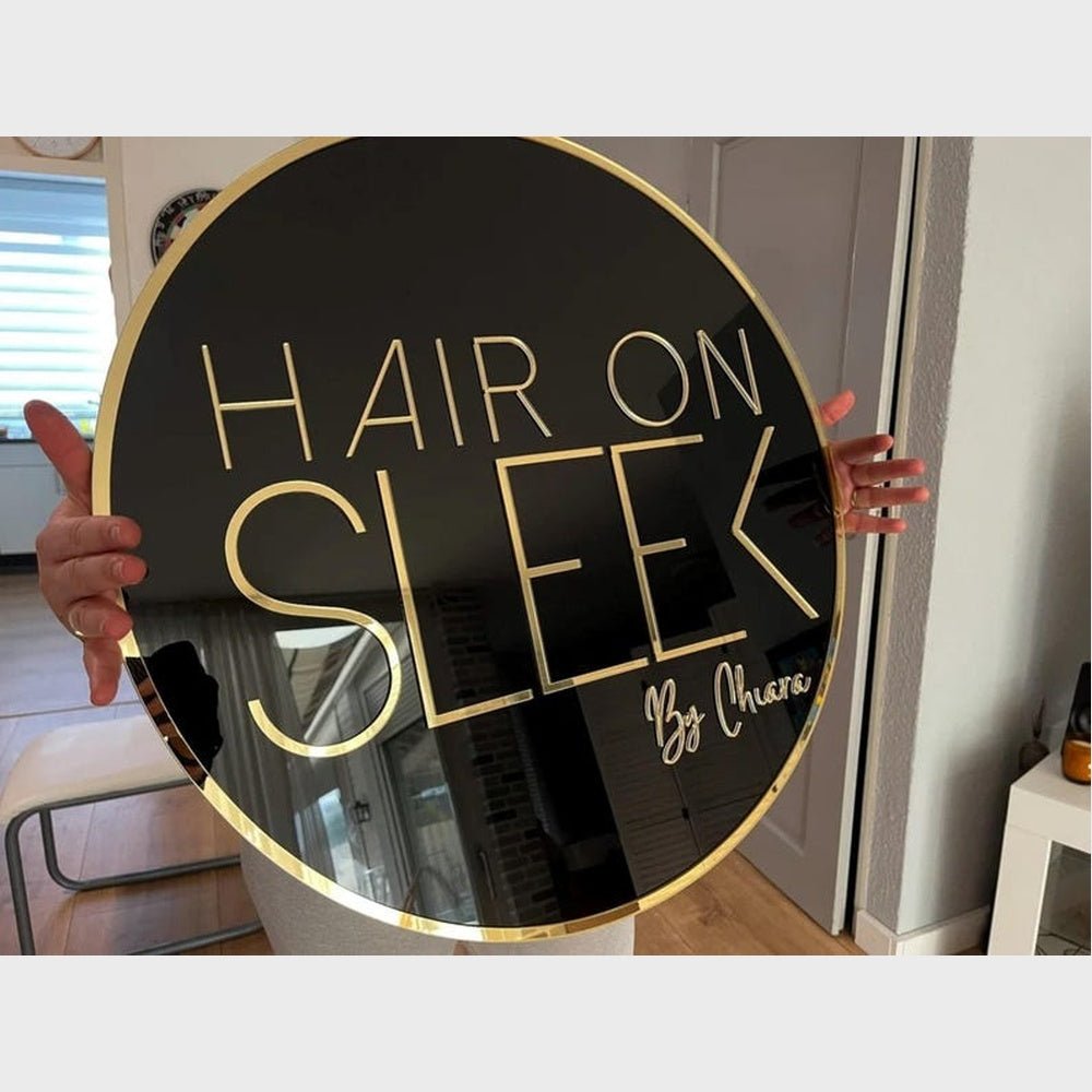 Hair On Sleek By Chana Acrylic Business Logo Sign - Shineneon