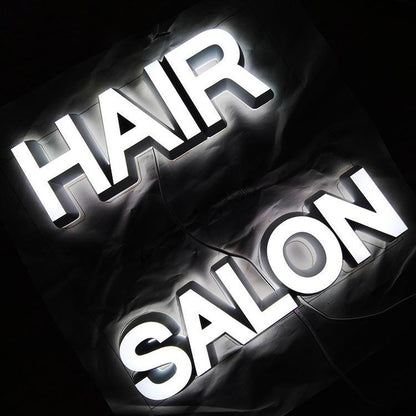 Hair Salon 3D Frontlit Letters Metal Led Sign