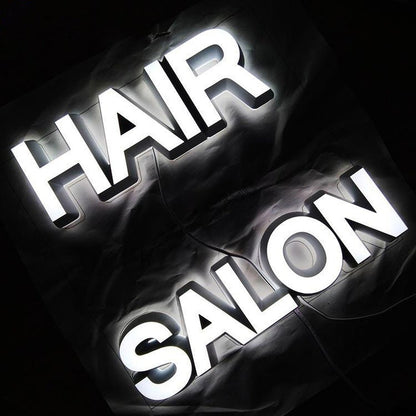 Hair Salon 3D Frontlit Letters Metal Led Sign - Shineneon