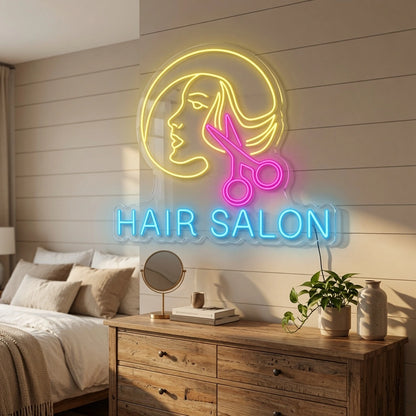 Hair Salon LED Neon Sign - 03 Real Lifestyle Scene