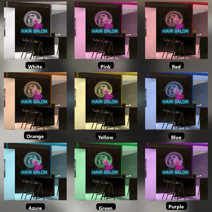 Hair Salon LED Neon Sign - 05 Color Grid
