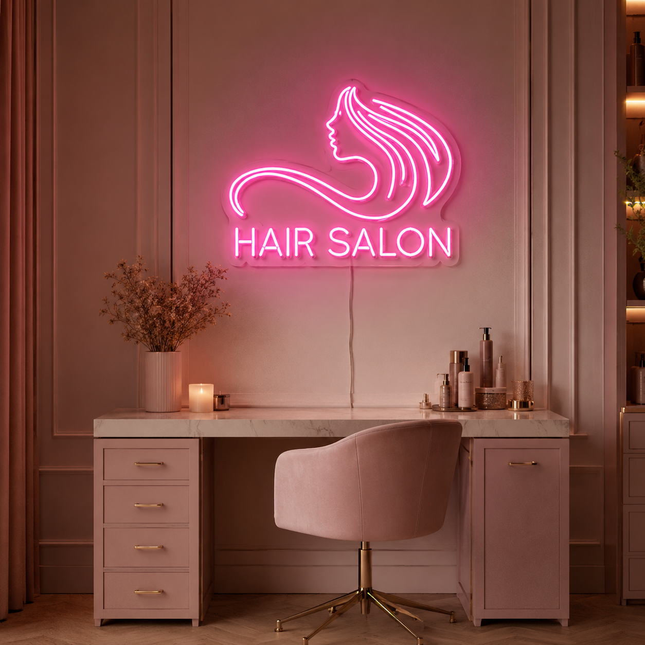 Hair Salon LED Neon Sign Bedroom Decor - 01 Original Product Image