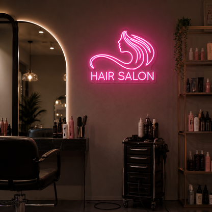 Hair Salon LED Neon Sign Bedroom Decor - 03 Real Lifestyle Scene