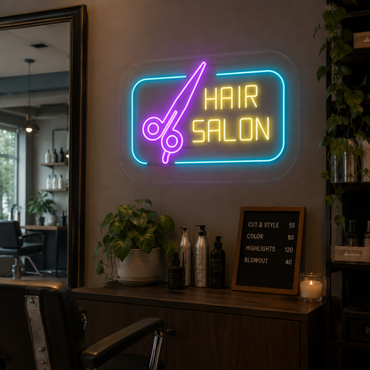 Hair Salon LED Neon Sign Wall Neon Sign - 03 Real Lifestyle Scene
