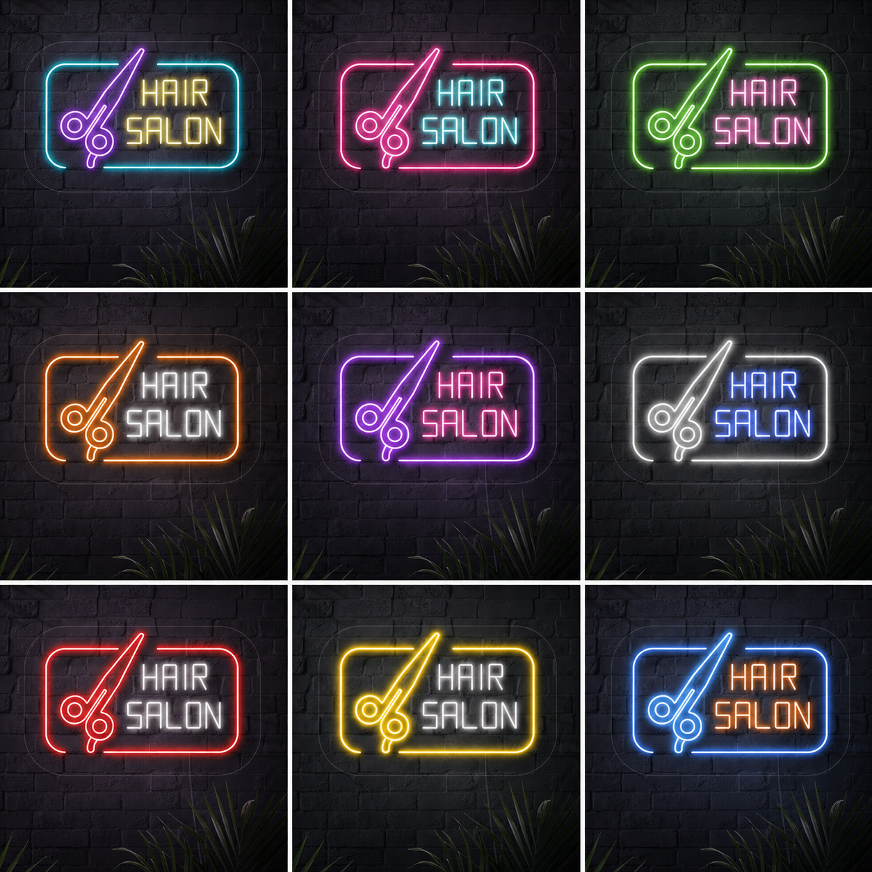 Hair Salon LED Neon Sign Wall Neon Sign - 05 Color Grid