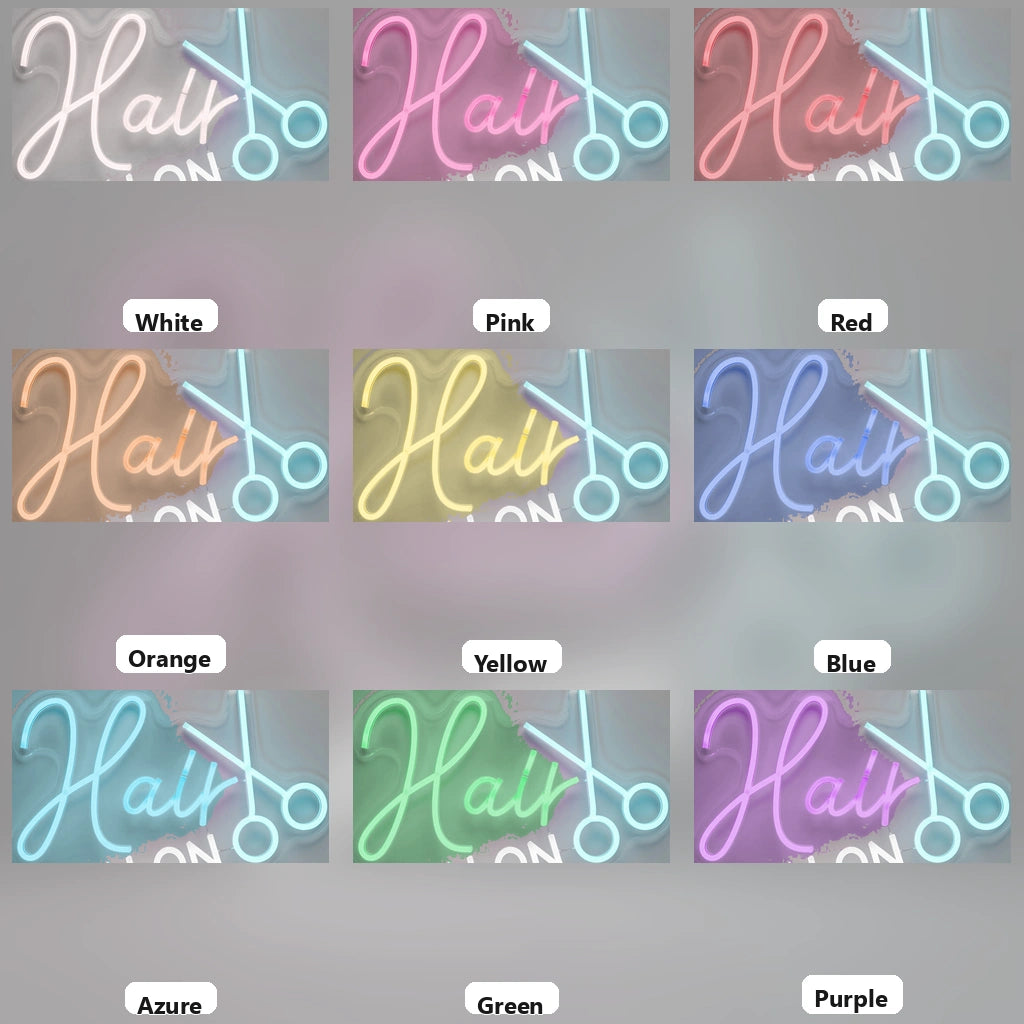 Hair Salon Wall Art LED Neon Sign - 05 Color Grid