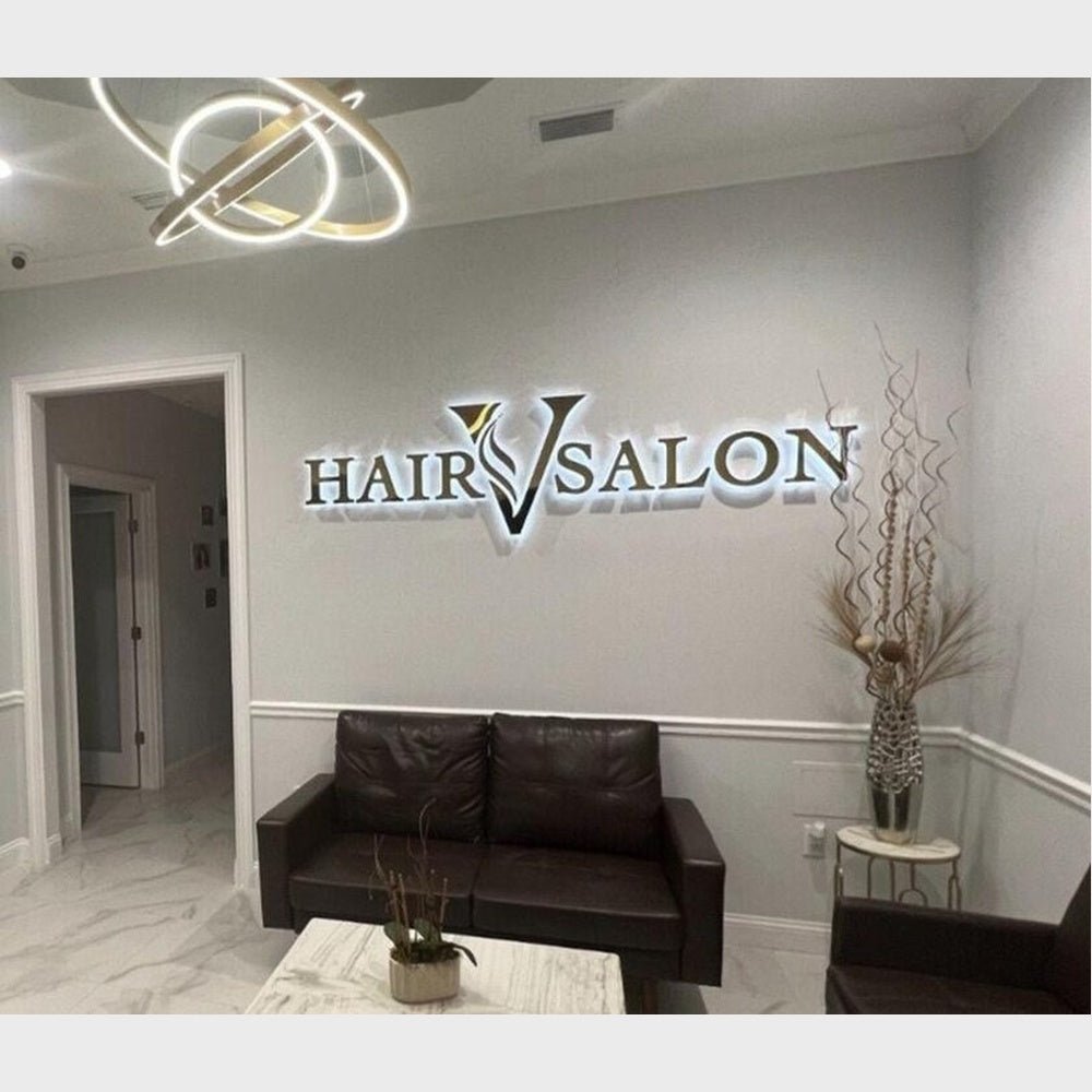 Hair V Salon 3D Backlit Channel Letters Led Light Sign - Shineneon