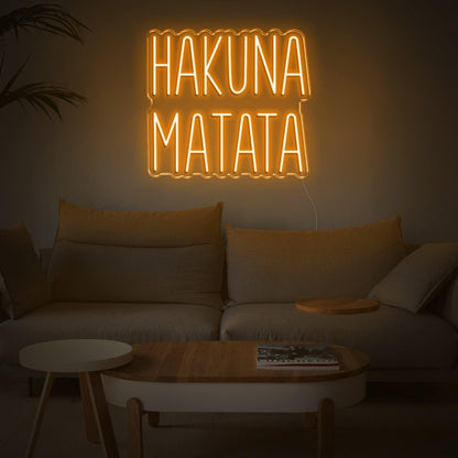 Hakuna Matata Red Script Led Neon Sign For Modern Living Room Decor | Shineneon