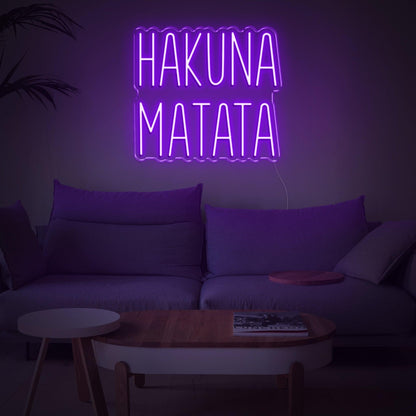 Hakuna Matata Red Script Led Neon Sign For Modern Living Room Decor | Shineneon