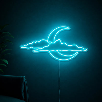 Half Moon Clouds Neon Sign LED Neon Sign high-converting product image