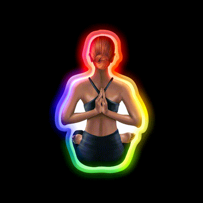 Half Moon Yoga Pose Yoga Led Neon Sign For Wellness Space Rgb Color