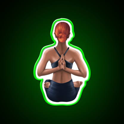 Half Moon Yoga Pose Yoga Led Neon Sign For Wellness Space Rgb Color