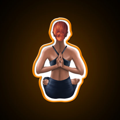 Half Moon Yoga Pose Yoga Led Neon Sign For Wellness Space Rgb Color