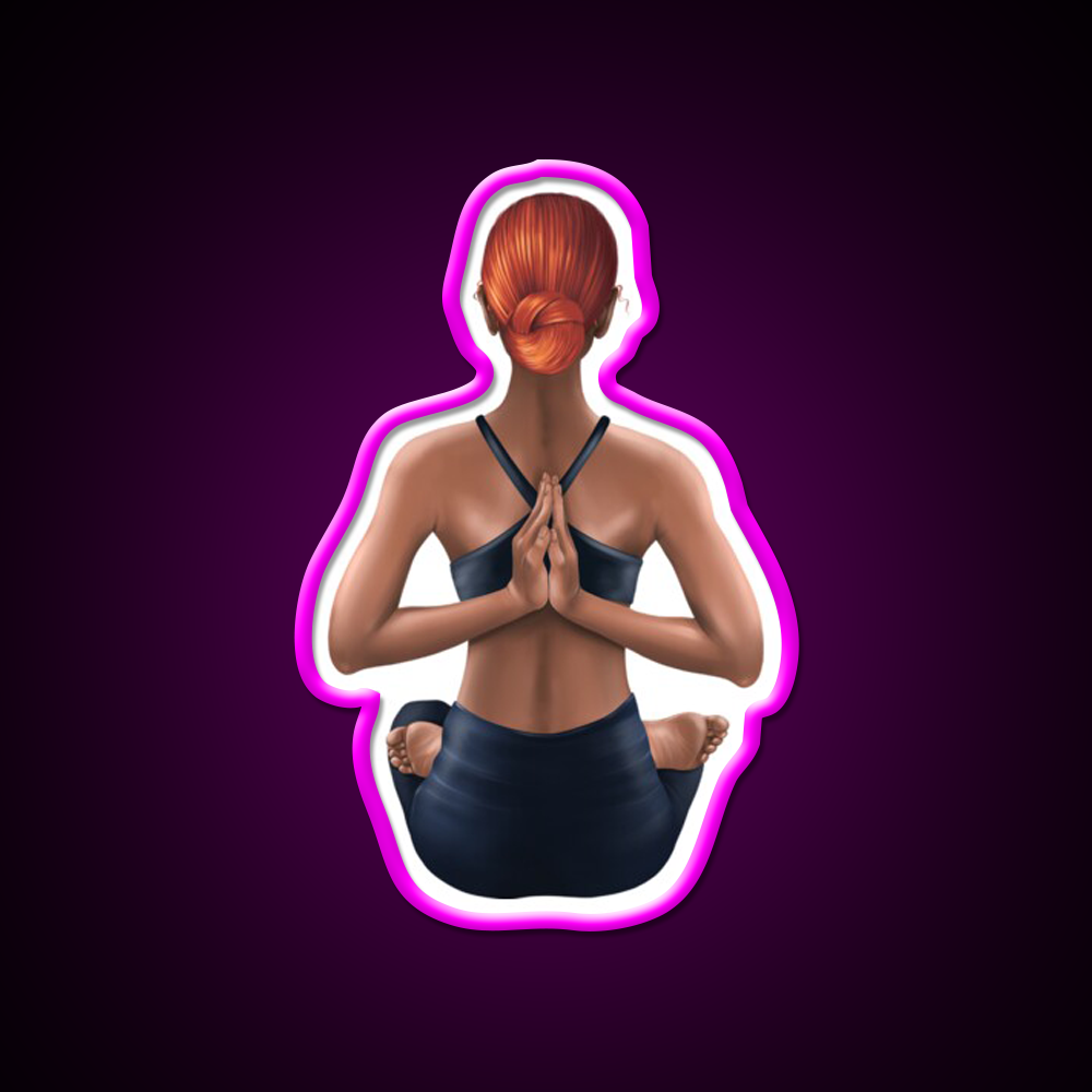 Half Moon Yoga Pose Yoga Led Neon Sign For Wellness Space Rgb Color