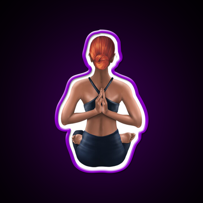 Half Moon Yoga Pose Yoga Led Neon Sign For Wellness Space Rgb Color