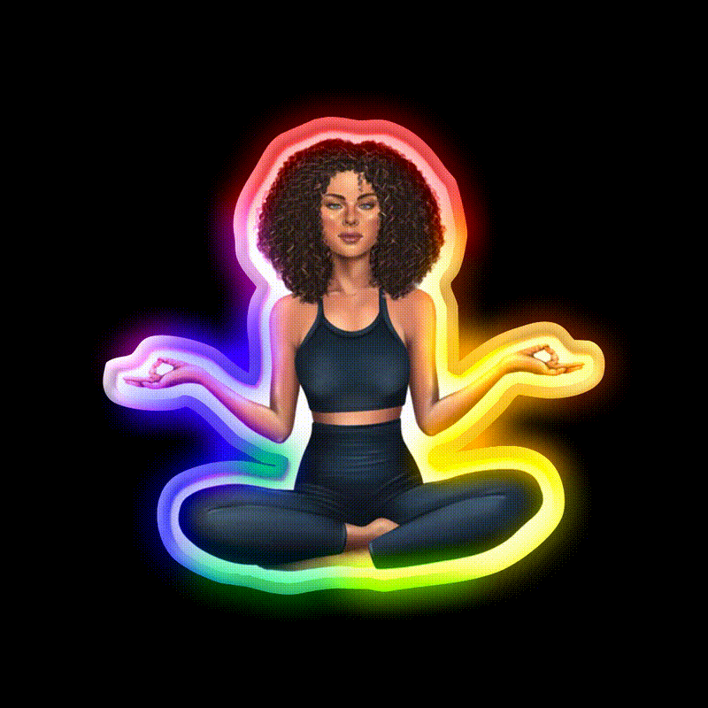 Half Moon Yoga Pose Yoga Led Neon Sign Yoga Studio Rgb Color