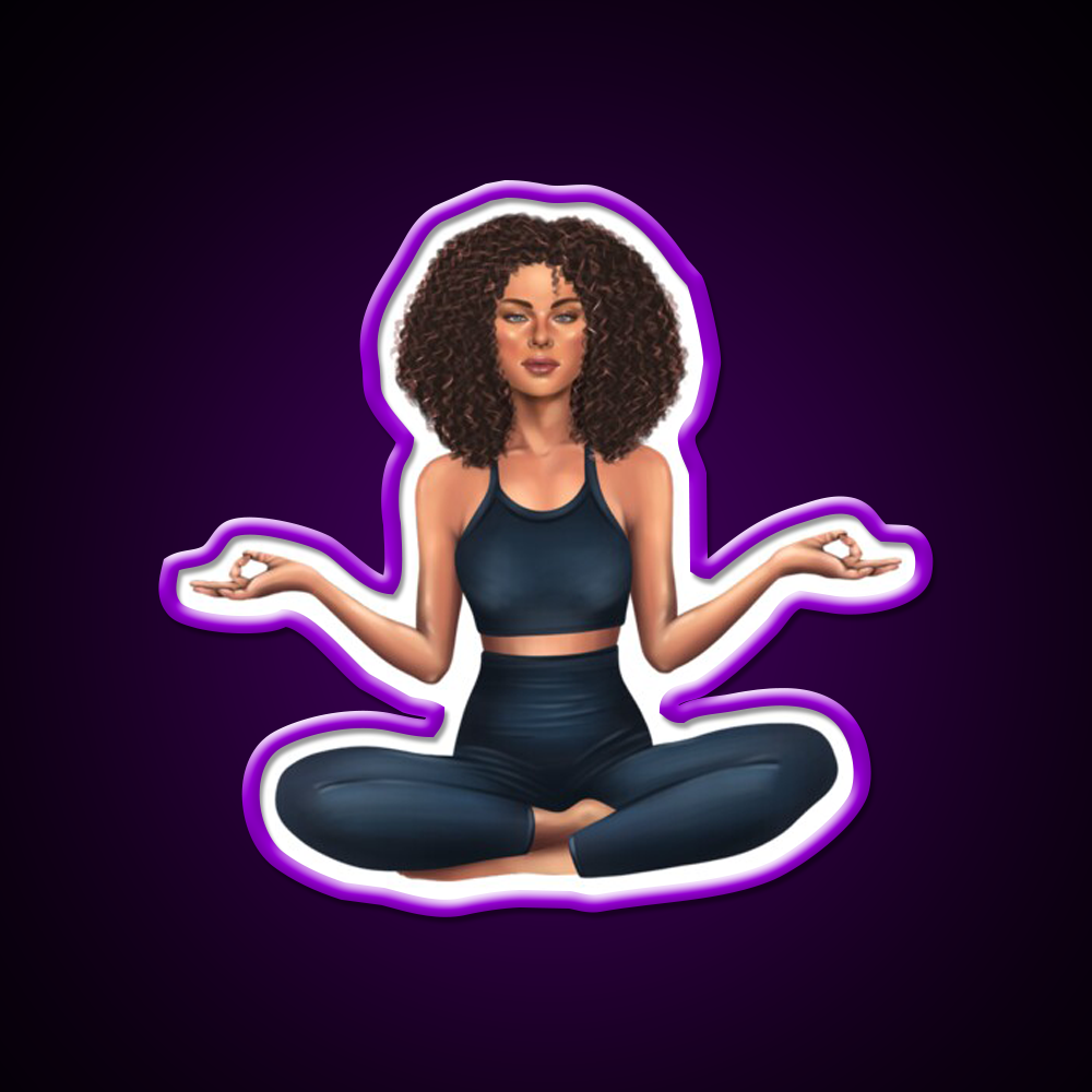 Half Moon Yoga Pose Yoga Led Neon Sign Yoga Studio Rgb Color