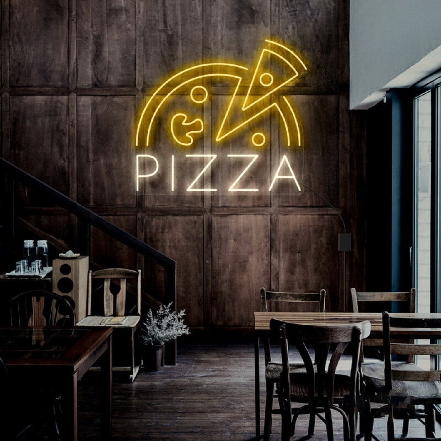 Half Pizza And Slice Led Neon Sign | Shineneon