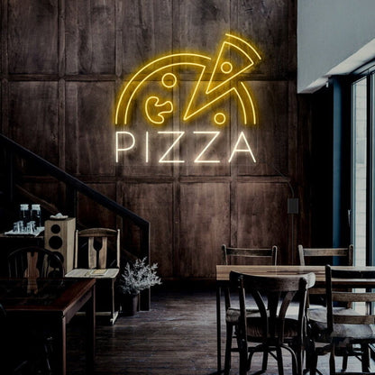 Half Pizza And Slice Led Neon Sign | Shineneon