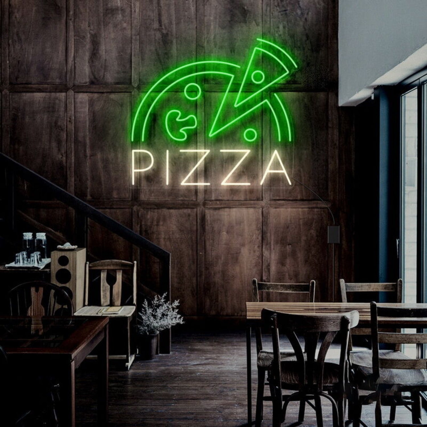 Half Pizza And Slice Led Neon Sign | Shineneon