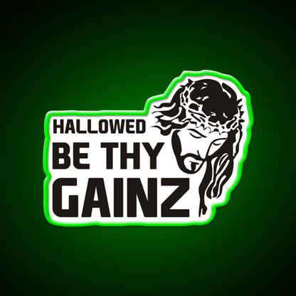 Hallowed Be Thy Gainz Gym Fitness Led Neon Sign Rgb Color