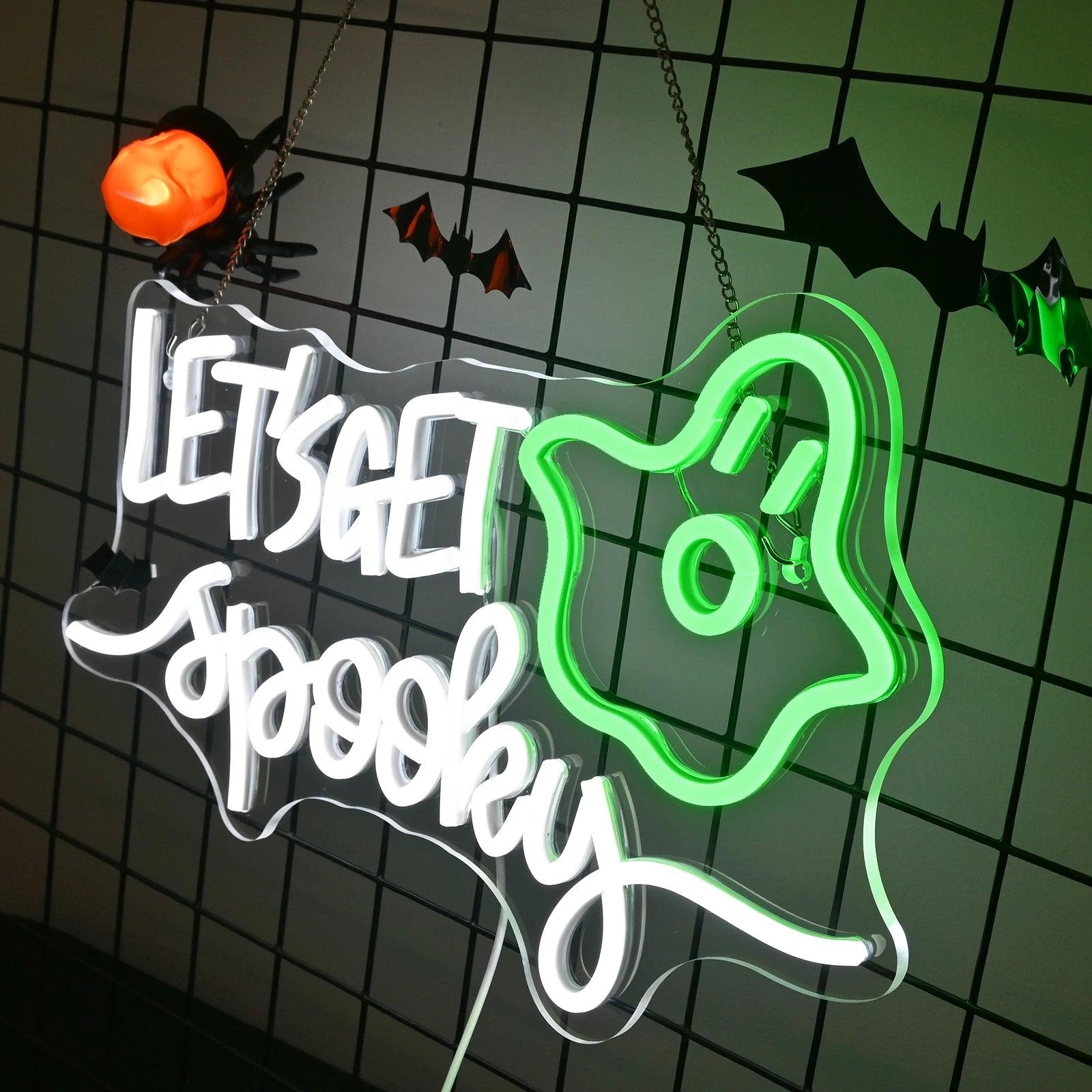 Halloween Boo Pumpkin Led Neon Sign Yellow White Indoor Outdoor Decor - Shineneon
