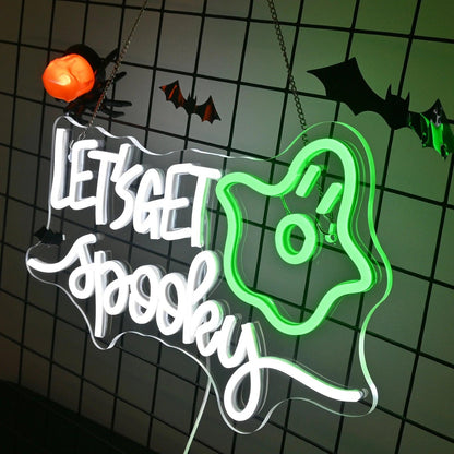 Halloween Boo Pumpkin Led Neon Sign Yellow White Indoor Outdoor Decor - Shineneon