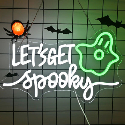 Halloween Boo Pumpkin Led Neon Sign Yellow White Indoor Outdoor Decor - Shineneon