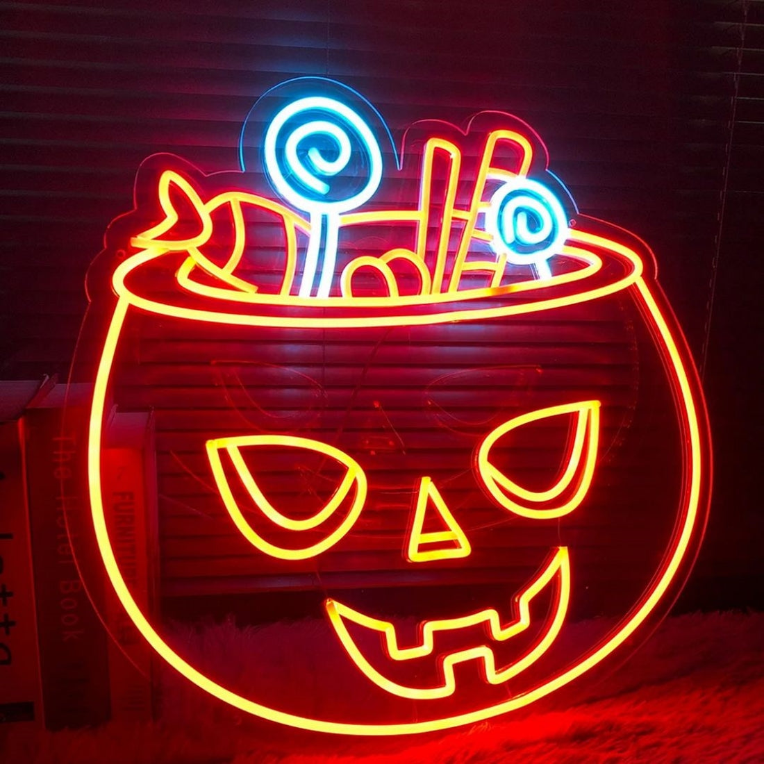 Halloween Candy Pumpkin Led Sign Business Neon Sign