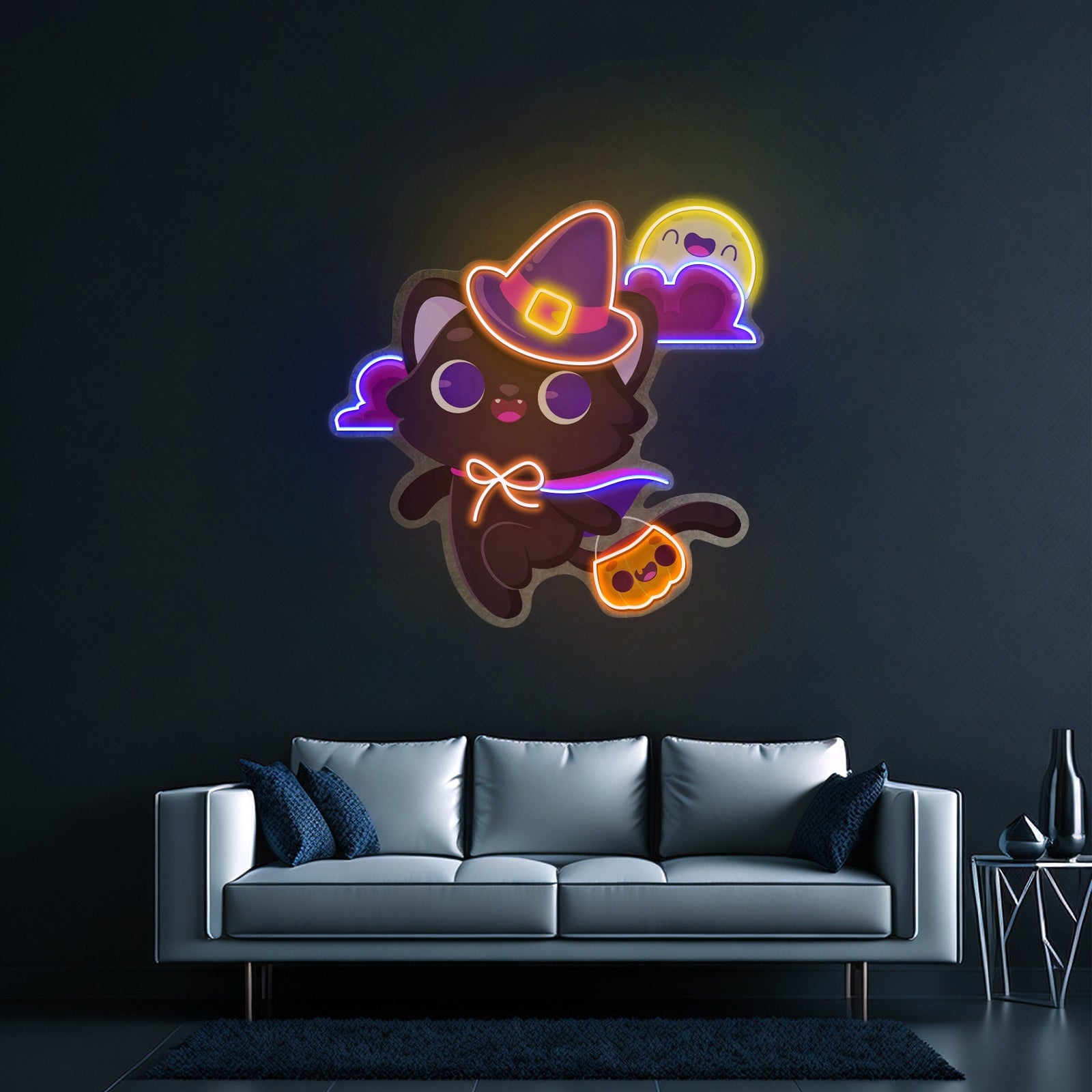 Halloween Cat Led Neon Sign Light Custom Led Signs - Shineneon