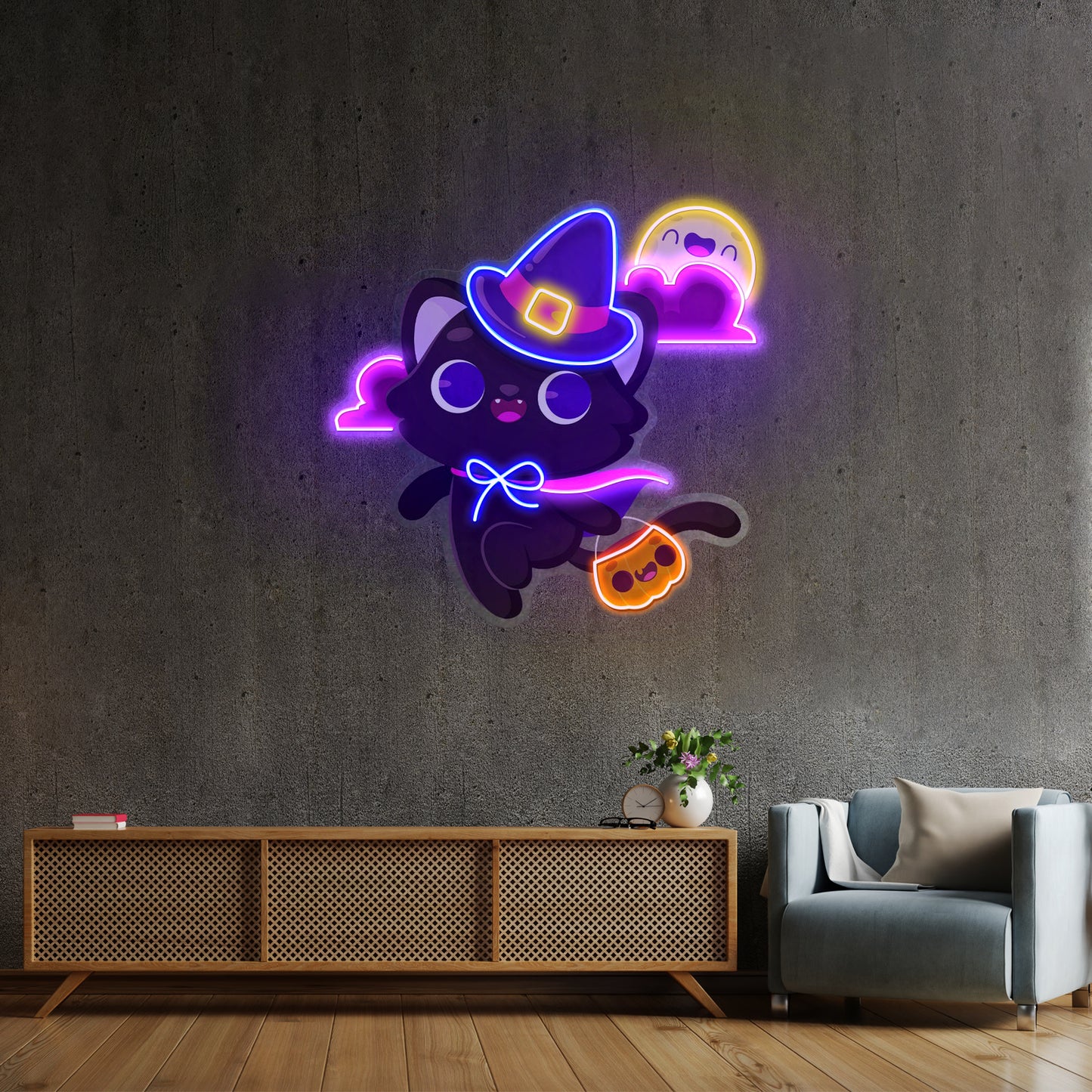 Halloween Cat Led Neon Sign Light Custom Led Signs