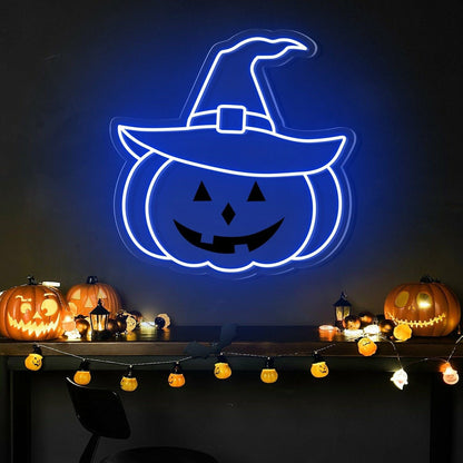 Halloween Festivities Pumpkin Hat Neon Sign For Home Decor | Shineneon