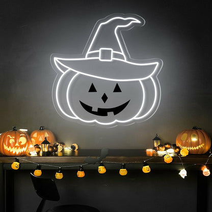 Halloween Festivities Pumpkin Hat Neon Sign For Home Decor | Shineneon