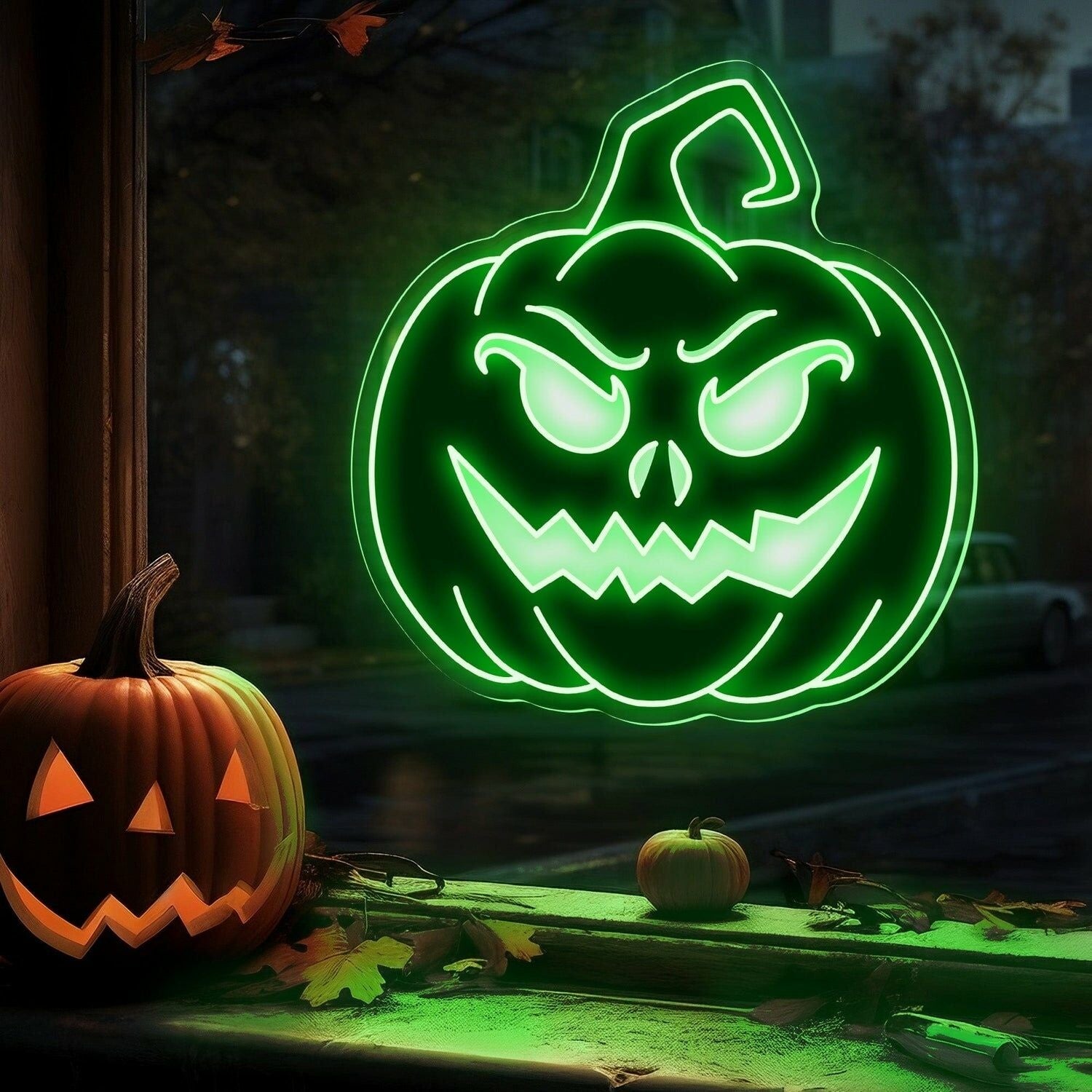 Halloween Festivities With The Devil Face Pumpkin Neon Sign | Shineneon