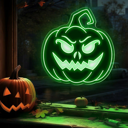 Halloween Festivities With The Devil Face Pumpkin Neon Sign | Shineneon