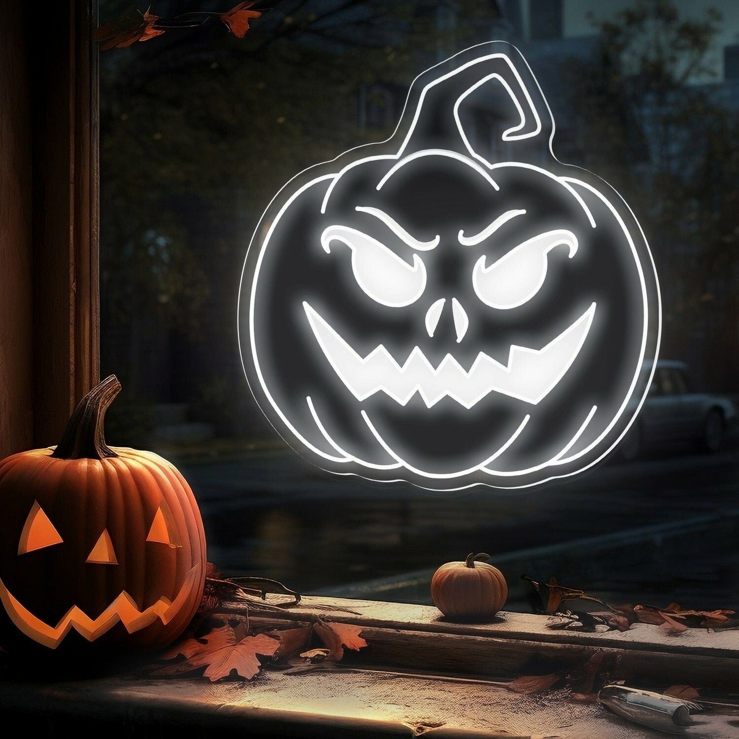 Halloween Festivities With The Devil Face Pumpkin Neon Sign | Shineneon