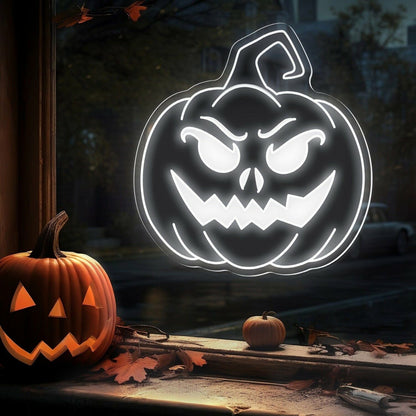 Halloween Festivities With The Devil Face Pumpkin Neon Sign | Shineneon