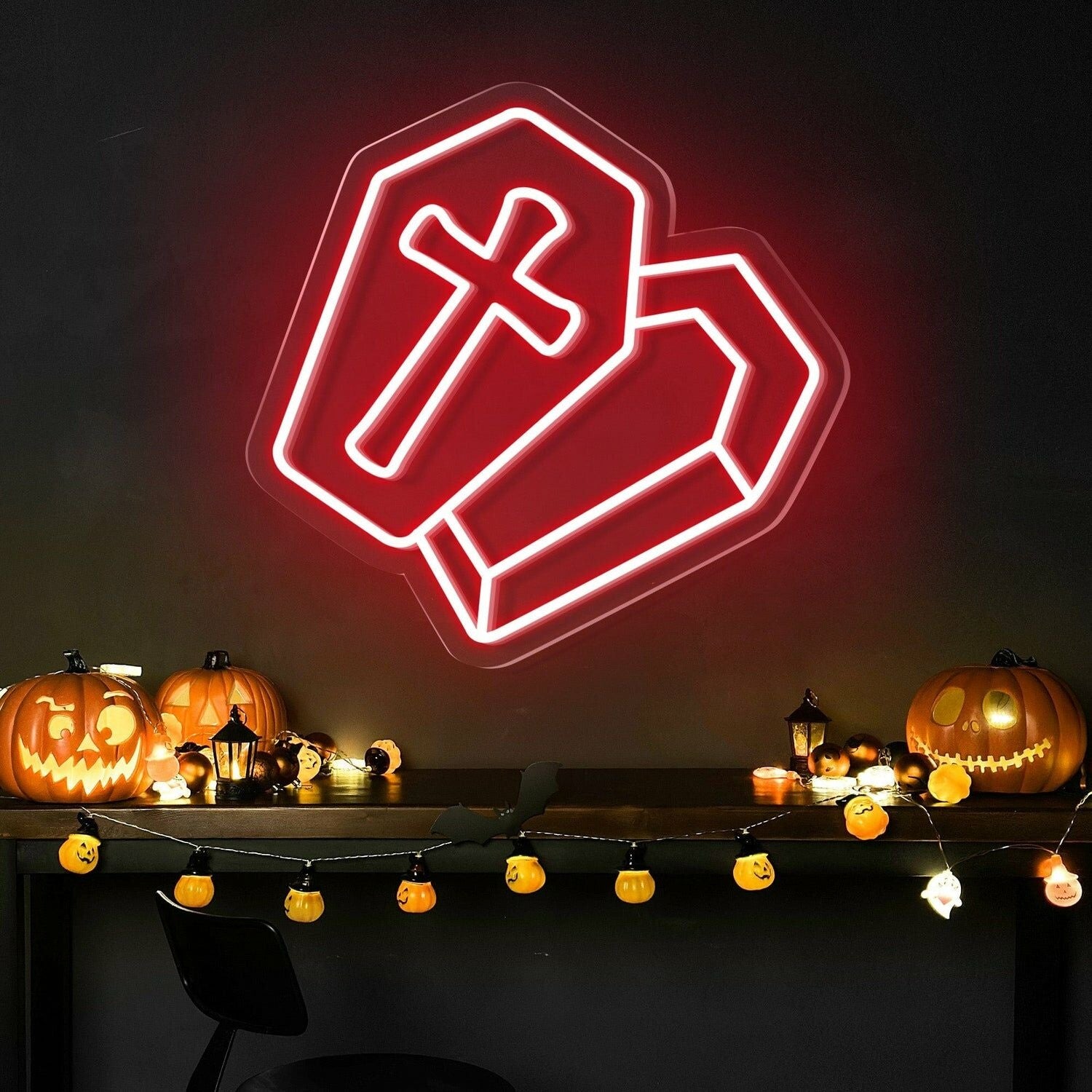 Halloween Festivities With The Semi Open Coffin Halloween Neon Sign | Shineneon