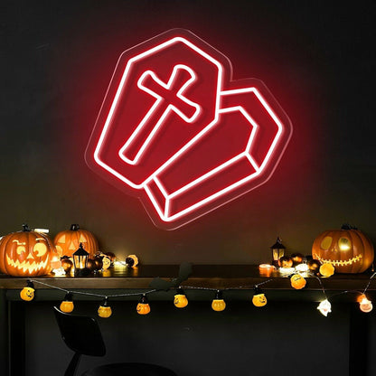 Halloween Festivities With The Semi Open Coffin Halloween Neon Sign | Shineneon