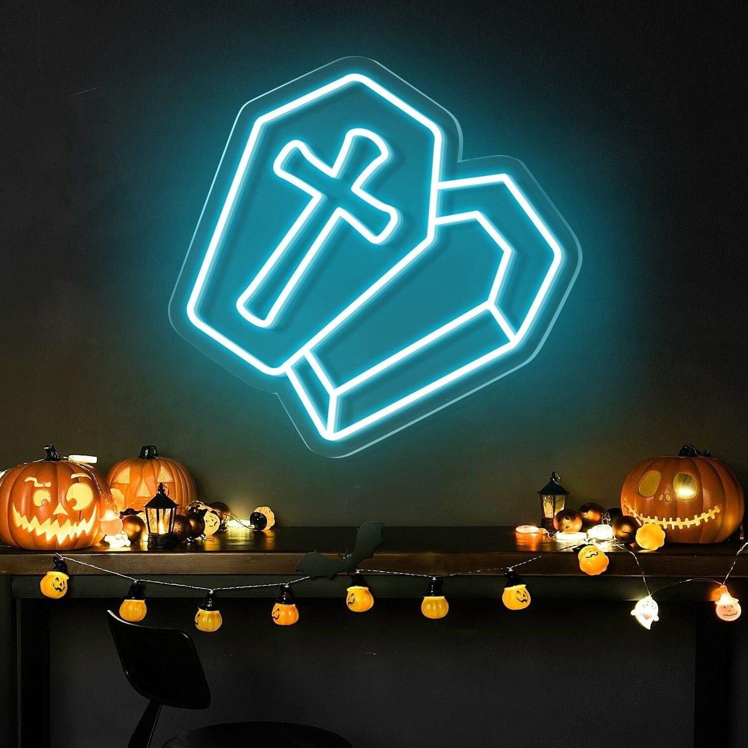 Halloween Festivities With The Semi Open Coffin Halloween Neon Sign | Shineneon