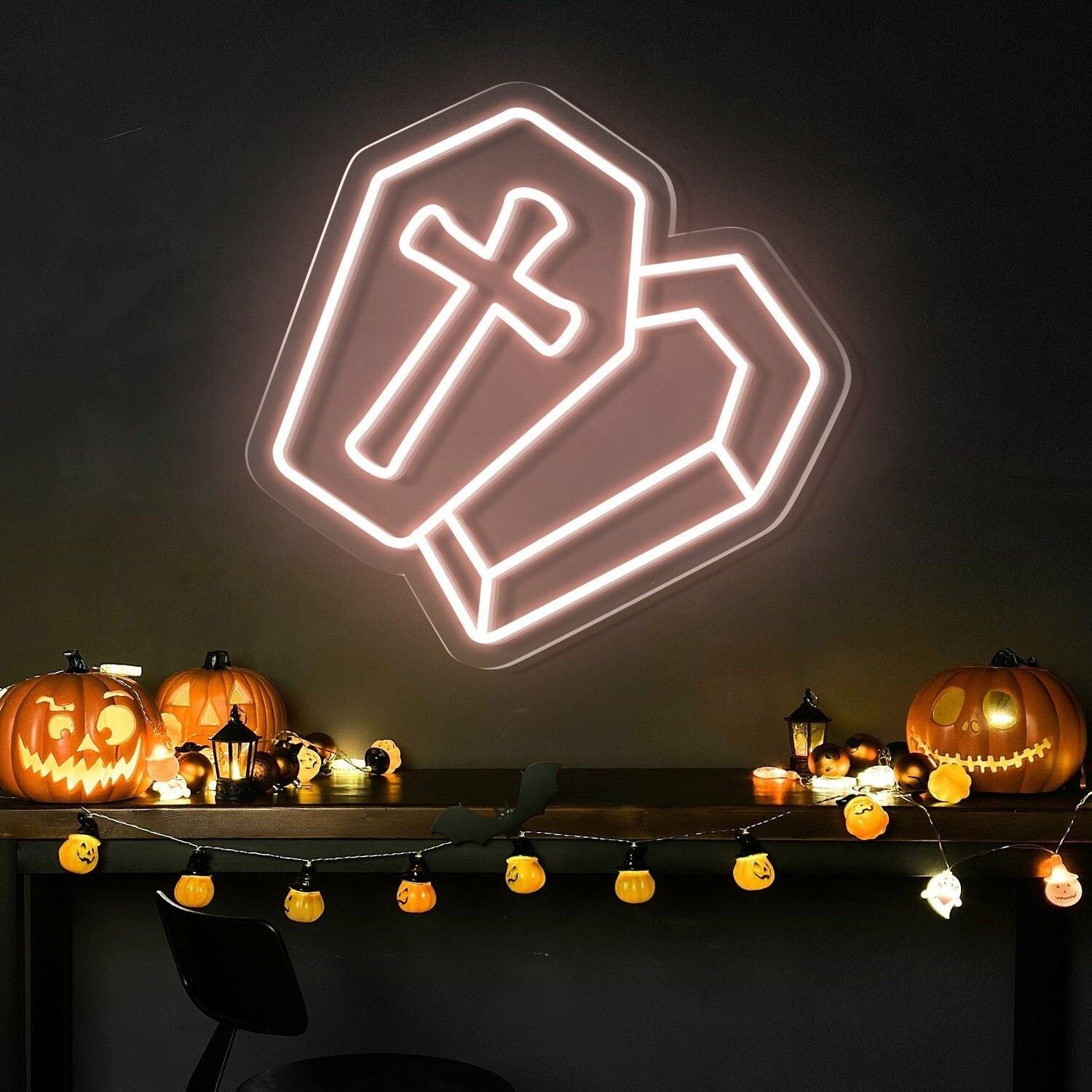 Halloween Festivities With The Semi Open Coffin Halloween Neon Sign | Shineneon