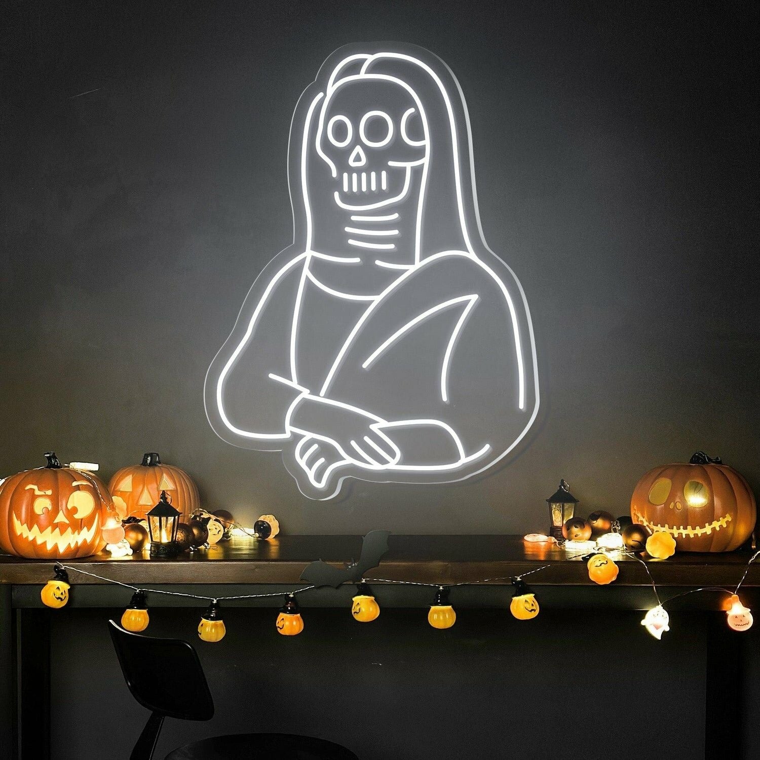 Halloween Festivities With The Skulls Beauty Neon Sign | Shineneon