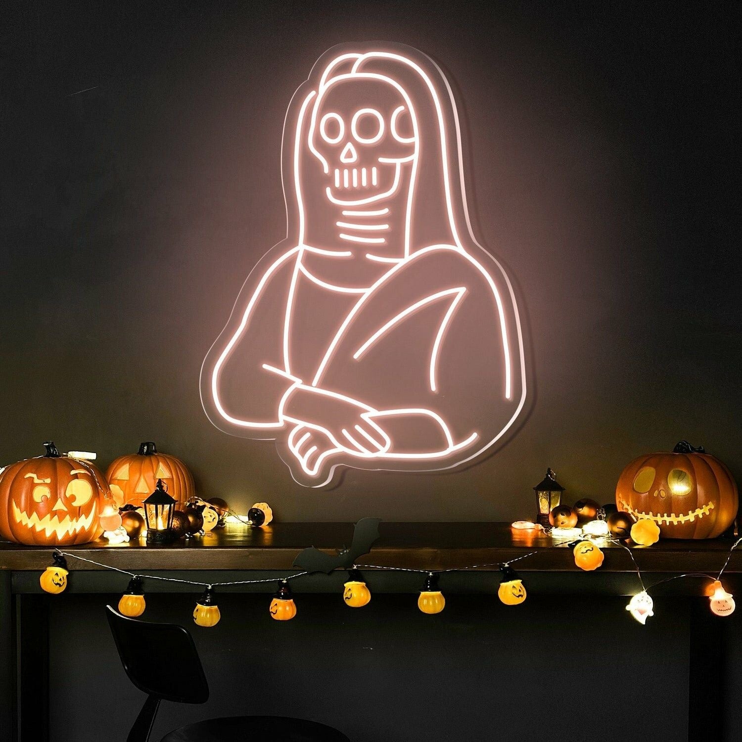 Halloween Festivities With The Skulls Beauty Neon Sign | Shineneon