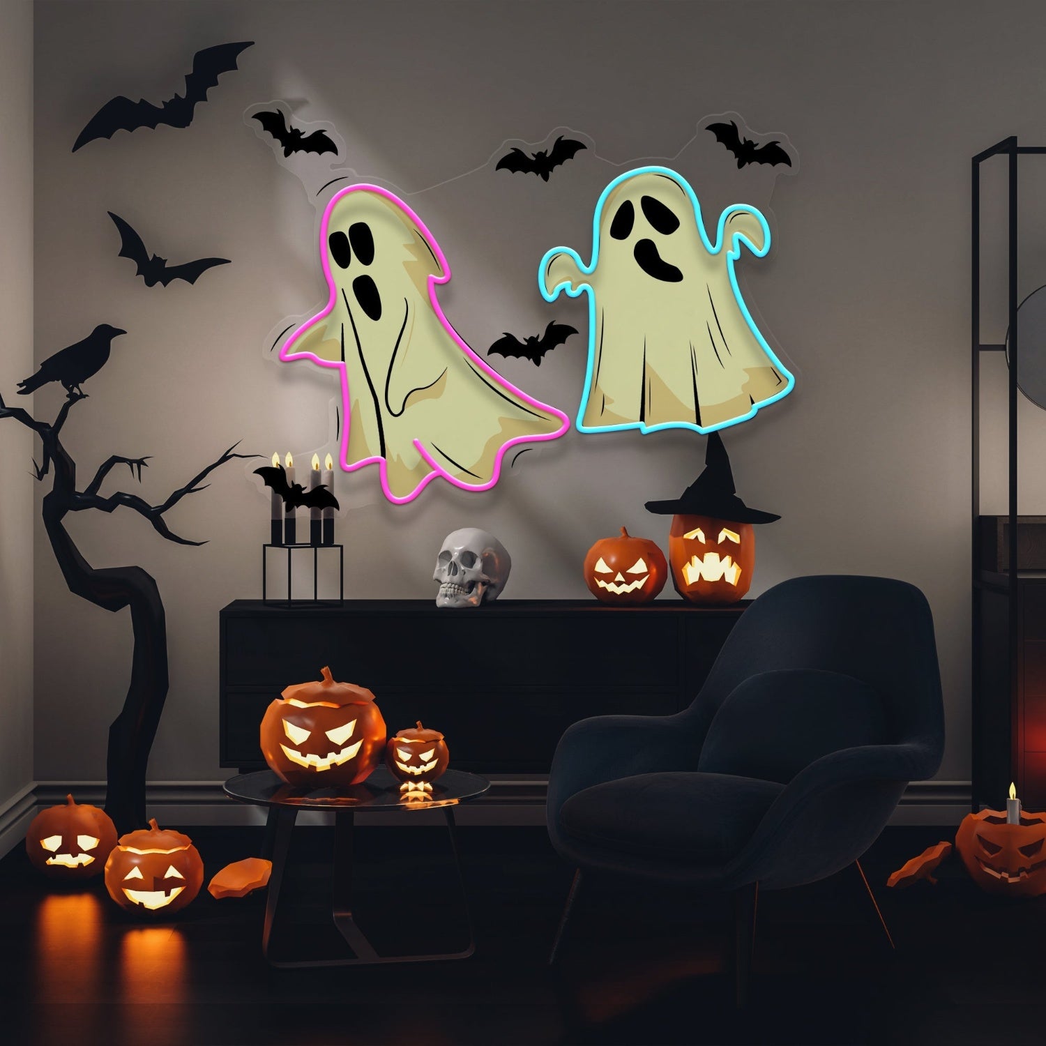 Halloween Ghost Cute Neon Acrylic Artwork | Shineneon